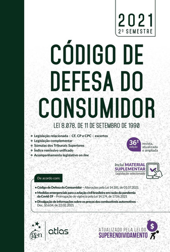 Código De Defesa Do Consumidor - Lei 8.078, De 11 De Setemb, De Equipe Atlas. Editora Atlas Juridico - Grupo Gen, Capa Mole Em Português