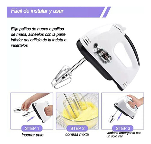 Batidora Electrica De Mano 7 Velocidades, Cocina Reposteria