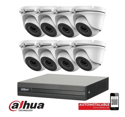 Imagen 1 de 10 de Kit Seguridad Dahua Dvr 8 Camaras 1080p Full Hd Exterior
