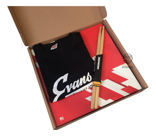 Imagem 3 de 8 de Kit Evans Pele 14 Hd Dry +resposta+ Camiseta + Baqueta Tx5aw
