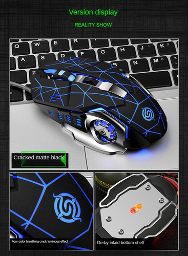Mouse Gamer Alámbrico 6 Botones 4 Niveles Dpi Rgb K-snake Q5