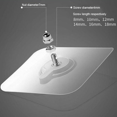 . 10pcs Adhesive Wall Screws Hanging D Hook Nails