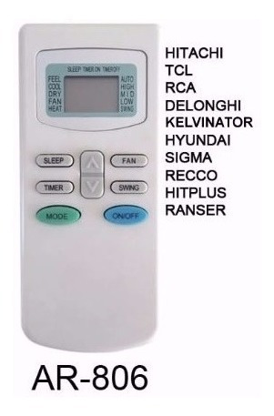 Imagen 2 de 10 de Control Remoto Aire Acondicionado Tcl Rca Hitachi Recco