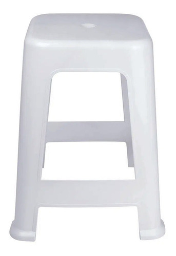 Banco Banqueta Plástica Blanca Taburete Resistente X6 Mor