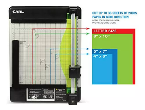  CARL Cortadora de papel rotativa de alta resistencia, 12  pulgadas, Negro/Plateado : Productos de Oficina