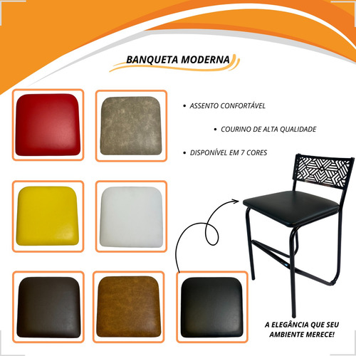 Kit 3 Cadeiras Bancos Baixas Bistrô Lanchonete