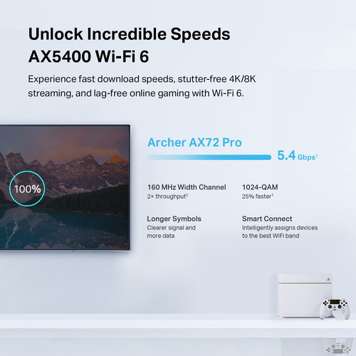 Router Wifi 6 Tp-link Archer Ax72 Pro Ax5400 Con Puerto De 2