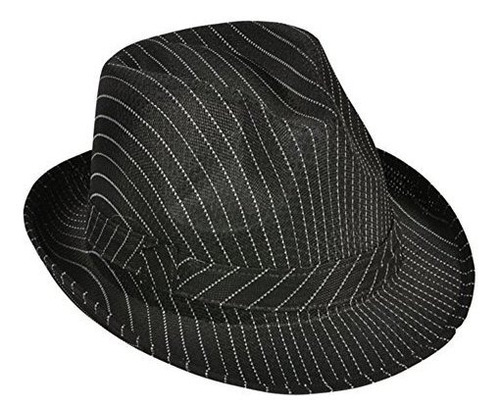 Roaring 20s Gangster Costume Black Pin Stripe Sombrero De Fe