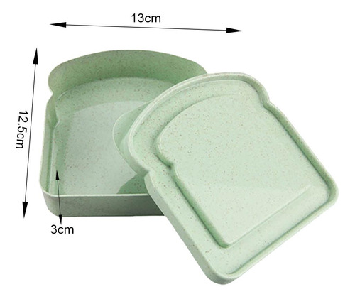 2 Fiambrera Bento, Contenedor De Almuerzo Ligero Verde