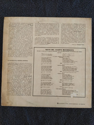 Vinilo Bruno Walter Beethoven Sinfonias 9 & 8 Supercultura (Usado)