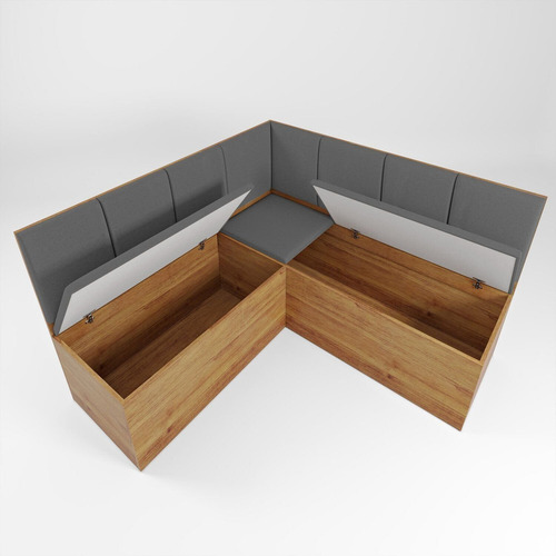 Conjunto Canto Baú Com Mesa De Jantar Retangular 120x80cm