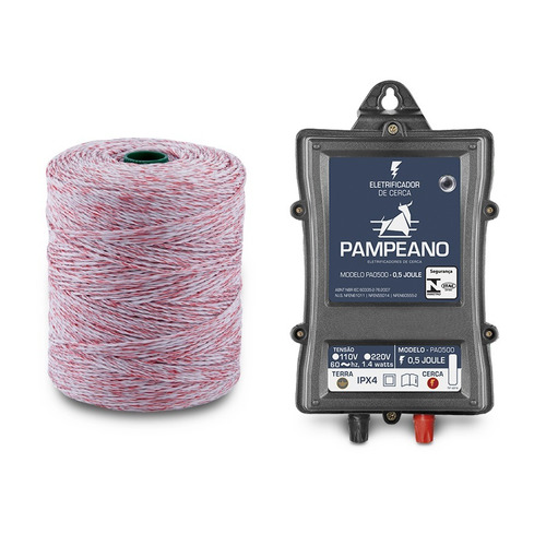 Kit Cerca Rural Pampeano Pa0500 + 500m Fio Eletroplastico Nf