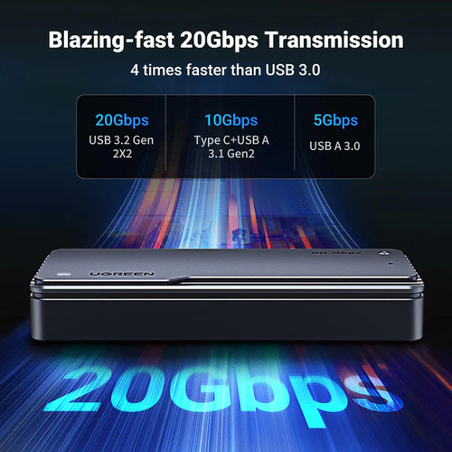 Case Para Disco Ssd M.2 Nvme Ugreen 25573 Usb C 3.2 20gbps