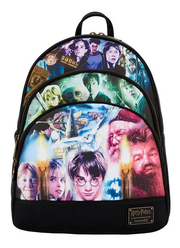 Mini Mochila Harry Potter Saga Loungefly Color Negro