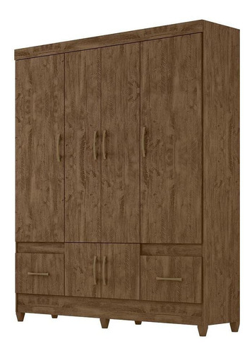 Guarda Roupa Casal 6 Portas 9123 Castanho Wood Moval Cor Marrom