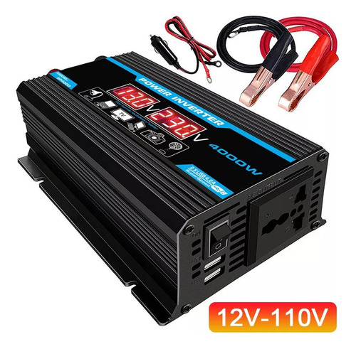 Inversor De Carro Digital Inteligente De 4000 W, 12 V A 110
