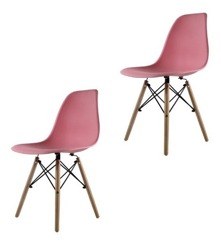 Set De 2 Sillas De Comedor Jm-1618 Oslo Eco Material Plastic