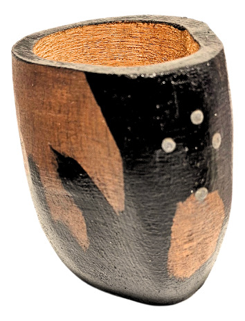 Mate Estilo Ranchero De Algarrobo Pintado Negro Tipo Chanchero