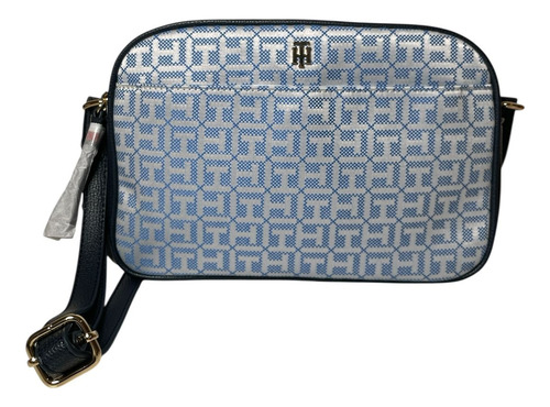 Bolsa Tommy Hilfiger Azul Monograma Crossbody Original