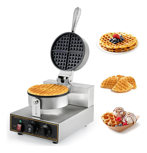 Máquina Waflera Waffles Belga Eléctrica Comercial Acero Inox
