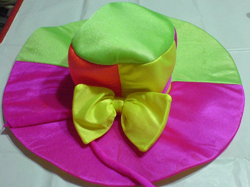 Sombrero Multicolor-con Moño- Muy Vistoso Y Colorido- Ideal Comparsas Fiestas Cumpleañeros, Fiestas Cole Fin De Año-etc