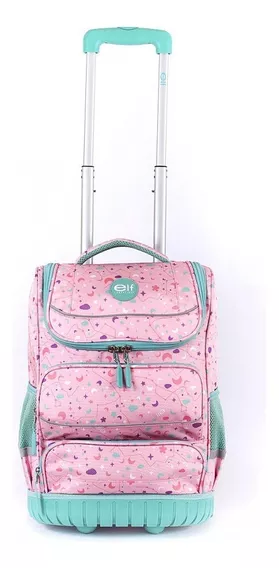 Mochila Con Carro Elf Base De Goma Estampada Lunas 6444a