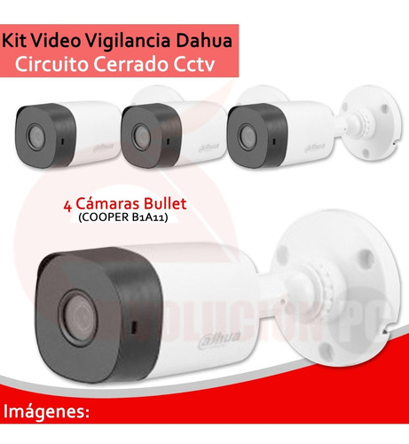 Imagen 8 de 9 de Kit Videovigilancia Dahua 4 Camaras 1mp + Hdd 500gb Frt