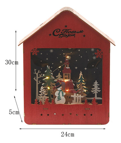 Casa De Pueblo De Navidad Escena De Pueblo De Navidad Rojo L