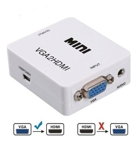 Convertidor Conversor Adaptador Vga A Hdmi Y Auxiliar Audio