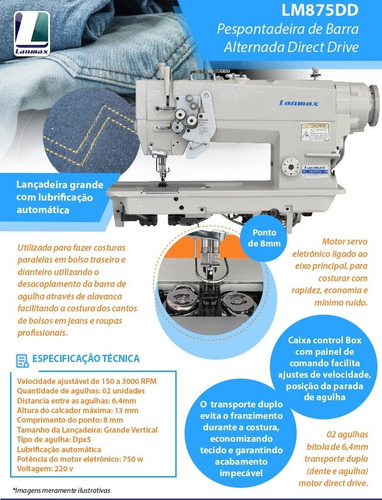 Perspontadeira Alternada - Lm-875dd- Lanmax-completa-220v