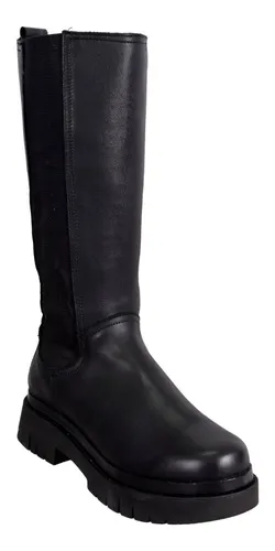 Bota Ca a Alta Cuero Savage Rk336 Plataforma Cierre El stico