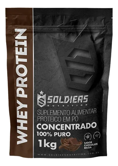 Proteína Soldiers Nutrition Suplementação Whey Protein em pó sabor Chocolate x 1kg