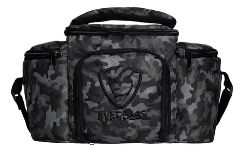 Everbags Bolsa Térmica Fitness Marmita Lancheira Trabalho Dieta Top Cor Camuflado cinza