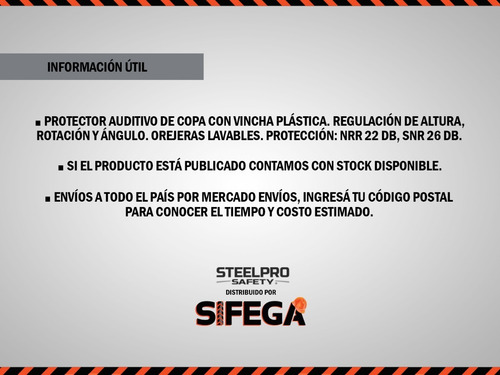 Imagen 4 de 4 de Protector Auditivo Copa Samurai Steelpro