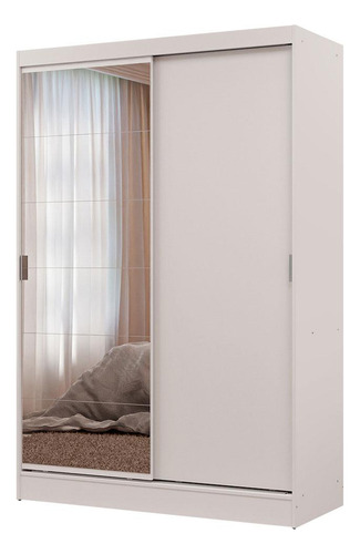 Armario corredizo Max Madesa B de 2 puertas con espejo, color blanco