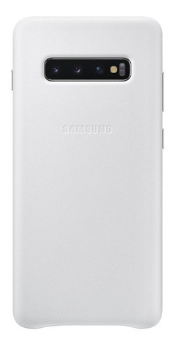 Case Samsung Leather Cover Para Galaxy S10 Plus Blanco