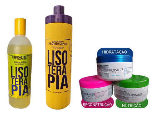 Combo Progressiva Lisoterapia Fioterapia Shampoo Cronograma 