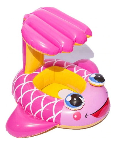 Flotador De Pez Con Sombrilla Bote Inflable Niños