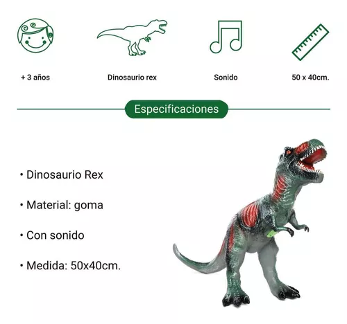 T Rex Dinosaurio Con Sonido 50 Cm Largo Tyrannosaurus Rex