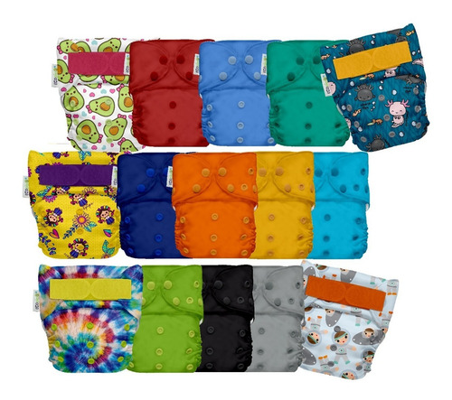 15 Pack Plus Mix Ecopipo Premium 5 Estampados + 10 Lisos