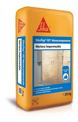 Imagen 1 de 7 de Sikatop 107 Monocomponente Mortero Impermeable 20 Kg