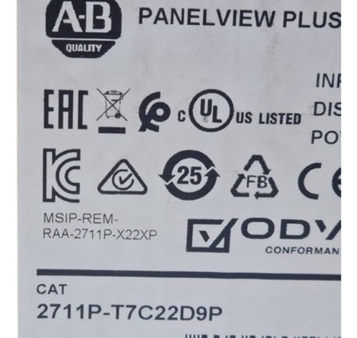 Allen Bradley 2711p-t7c22d9p Power Industrial