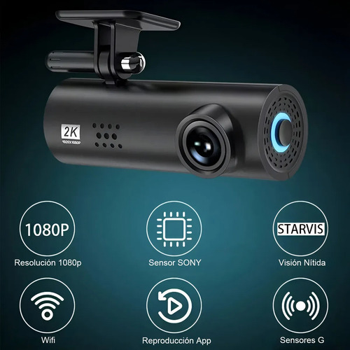 Camara Auto 1920x1080p Dash Cam 2k Seguridad Audio Video Hd