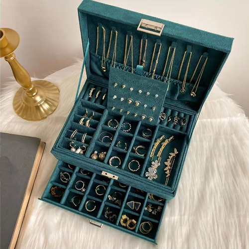 Joyero De 3 Capas,organizador De Joyas Grande Con Cerradura