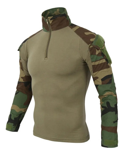 Camiseta Larga Para Hombre, Uniforme Militar, Con Diseño De