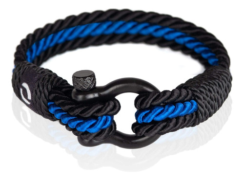 Pulsera Para Hombre Mover - Delgada Línea Azul Hecha De Cord