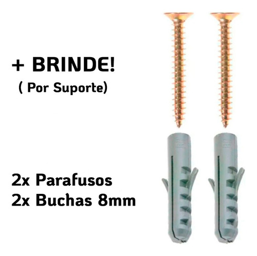 2 Suporte Mão Francesa Pia Prateleira 40cm Preto C/ Parafuso