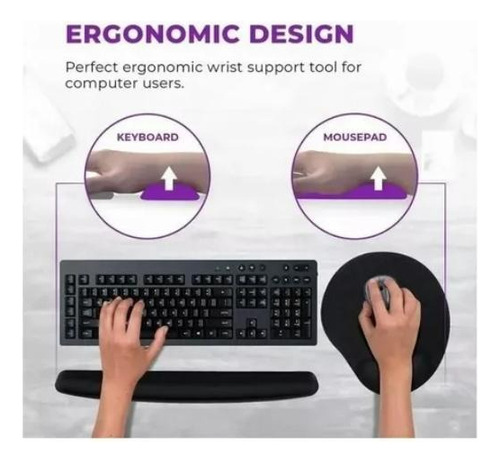 Set 2 Pack Reposamuñecas Mouse Alfombrilla Teclado Muñeca