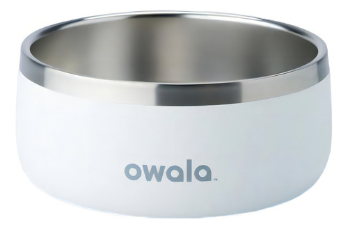 Cuenco para mascotas Owala de acero inoxidable, térmico, 24 onzas/710 ml, color blanco