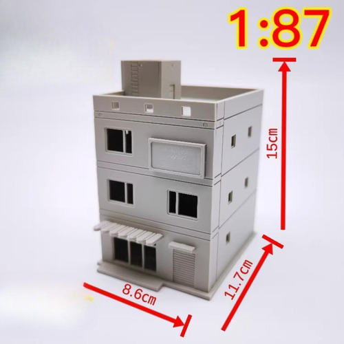 1/87 Ho House Building Architecture Scene 8.6cmx11.7cmx15cm